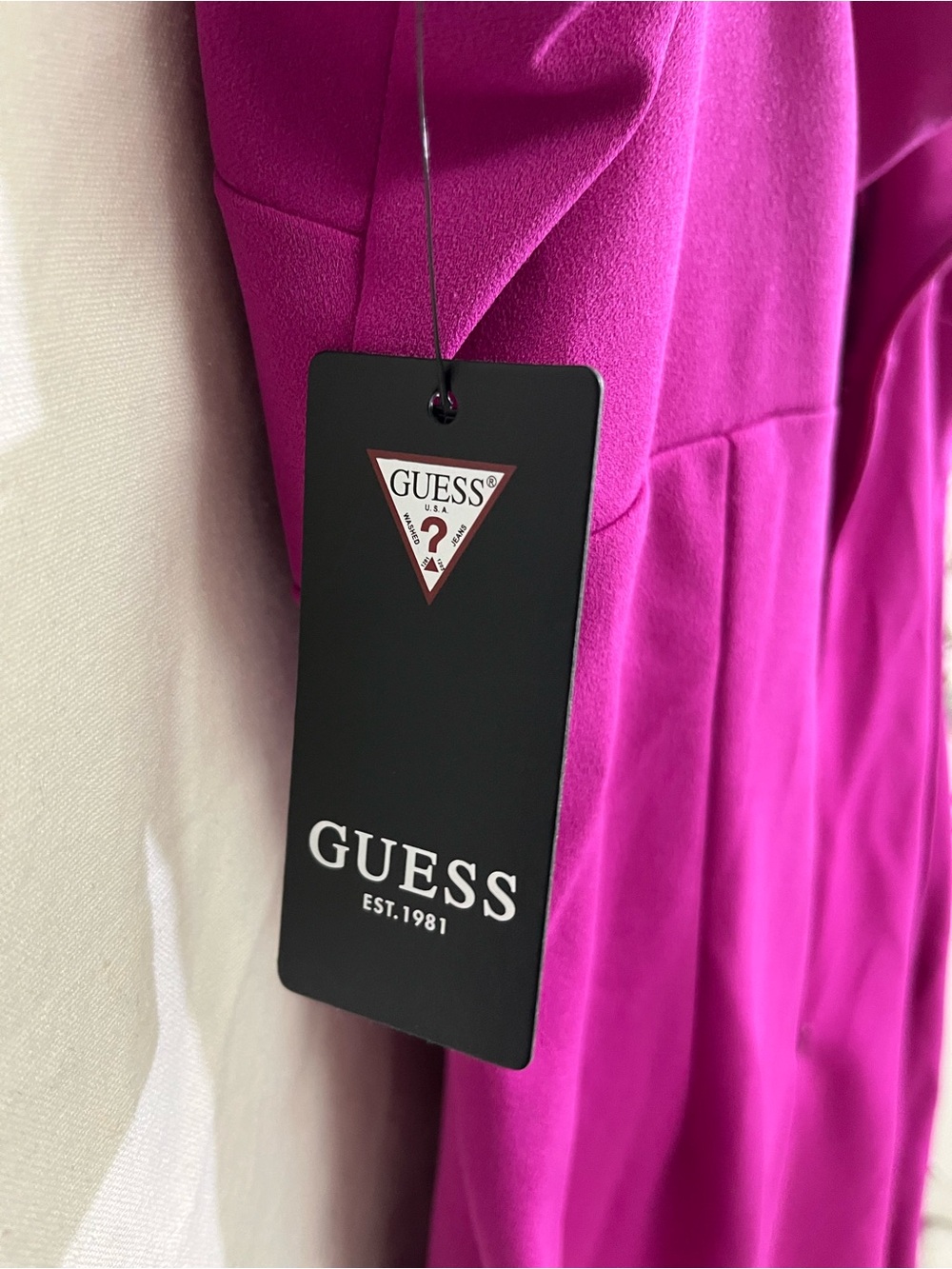 Guess Magenta Ring-Detail Wrap Mini Dress - Picture 3 of 8